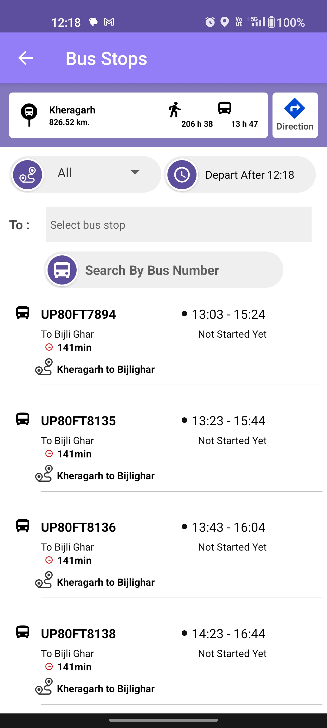 Bus Details